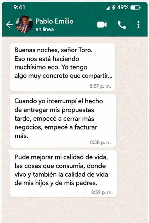 Testimonio de un participante de GPS Personal por WhatsApp